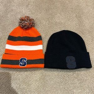 Two Syracuse Knit Hats